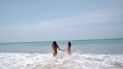 Hot Lesbian Beach Asian Babes